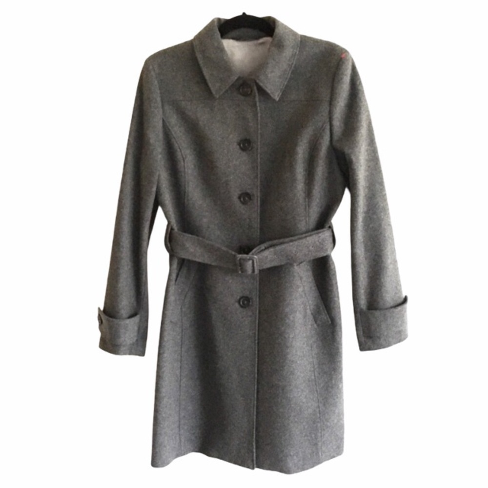 BROOKS BROTHERS 346 Button Front Coat Belt Gray 8
